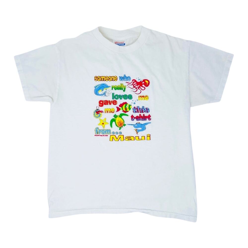 Maui Hawaii souvenir graphic tee white youth medium y2k vintage